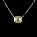 0.26 Cts 14k Yellow Gold Emerald Shape Solitaire Pendant - Image 3