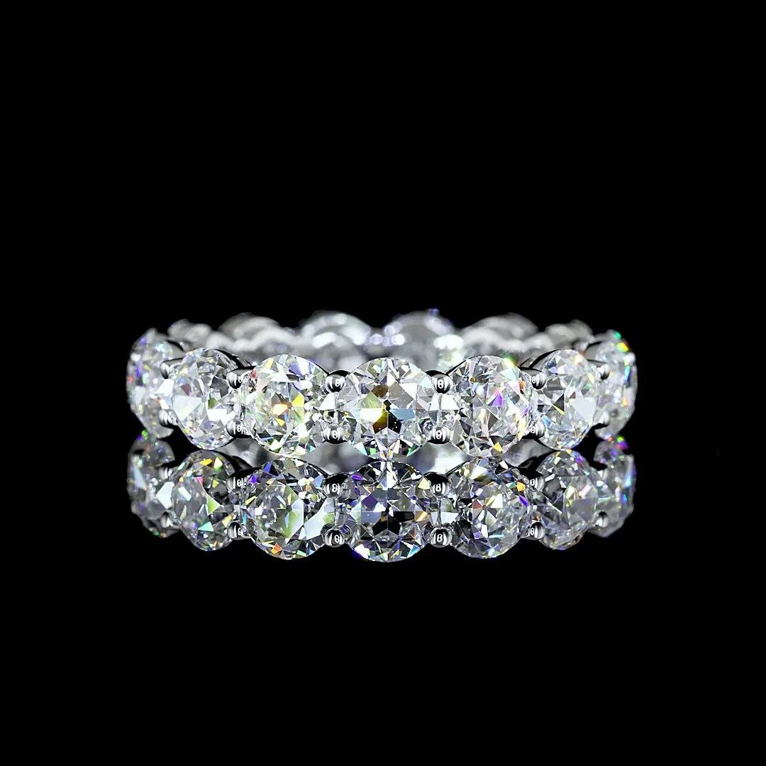 4.9 Cts 14k White Gold Old European Brilliant Shape Eternity Band Eternity Band - Video