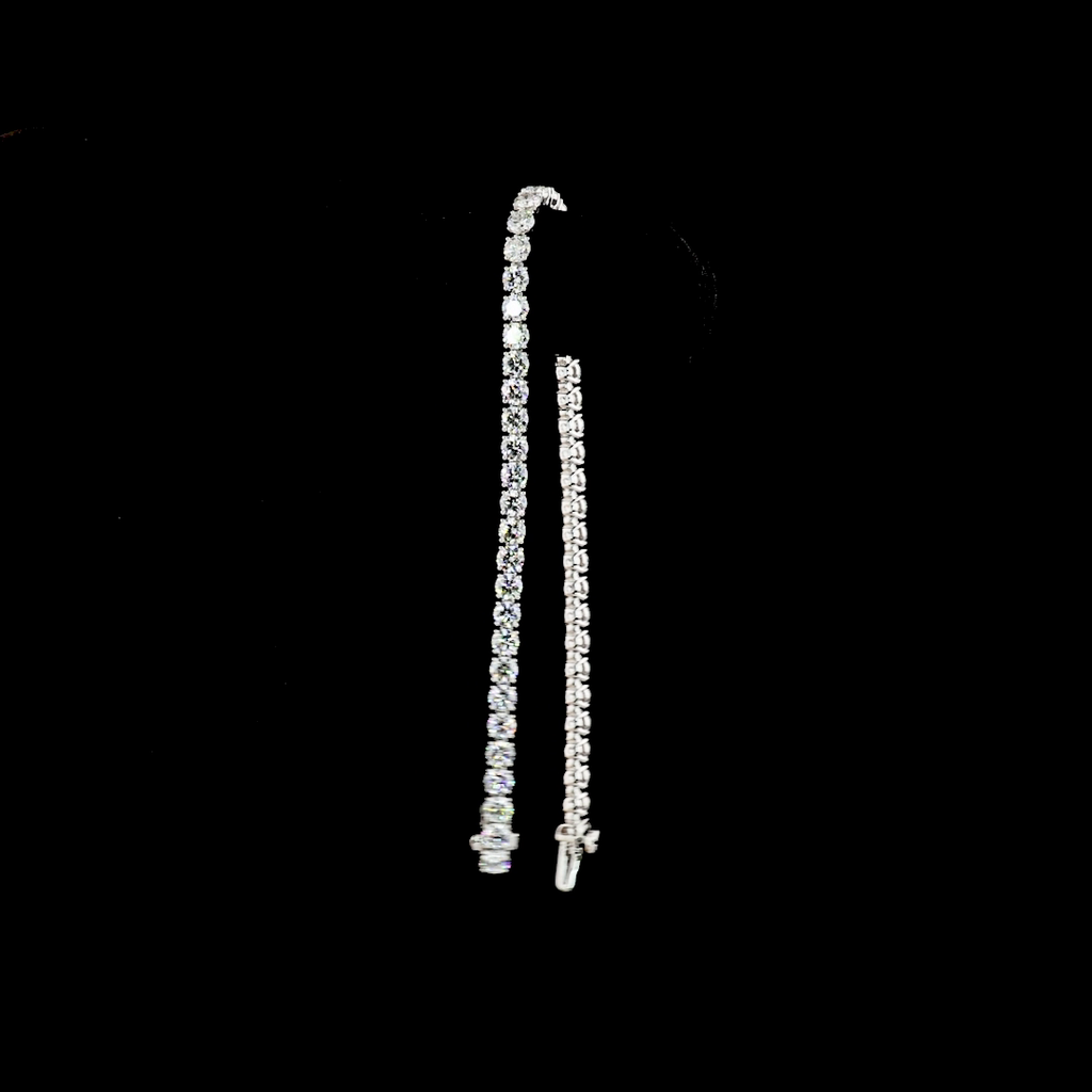7.42 Cts 14k White Gold Round Shape Tennis Bracelet - Image 3
