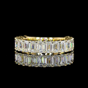 3.1 Cts 14k Yellow Gold Emerald Shape 3/4 Band Eternity Band - Video