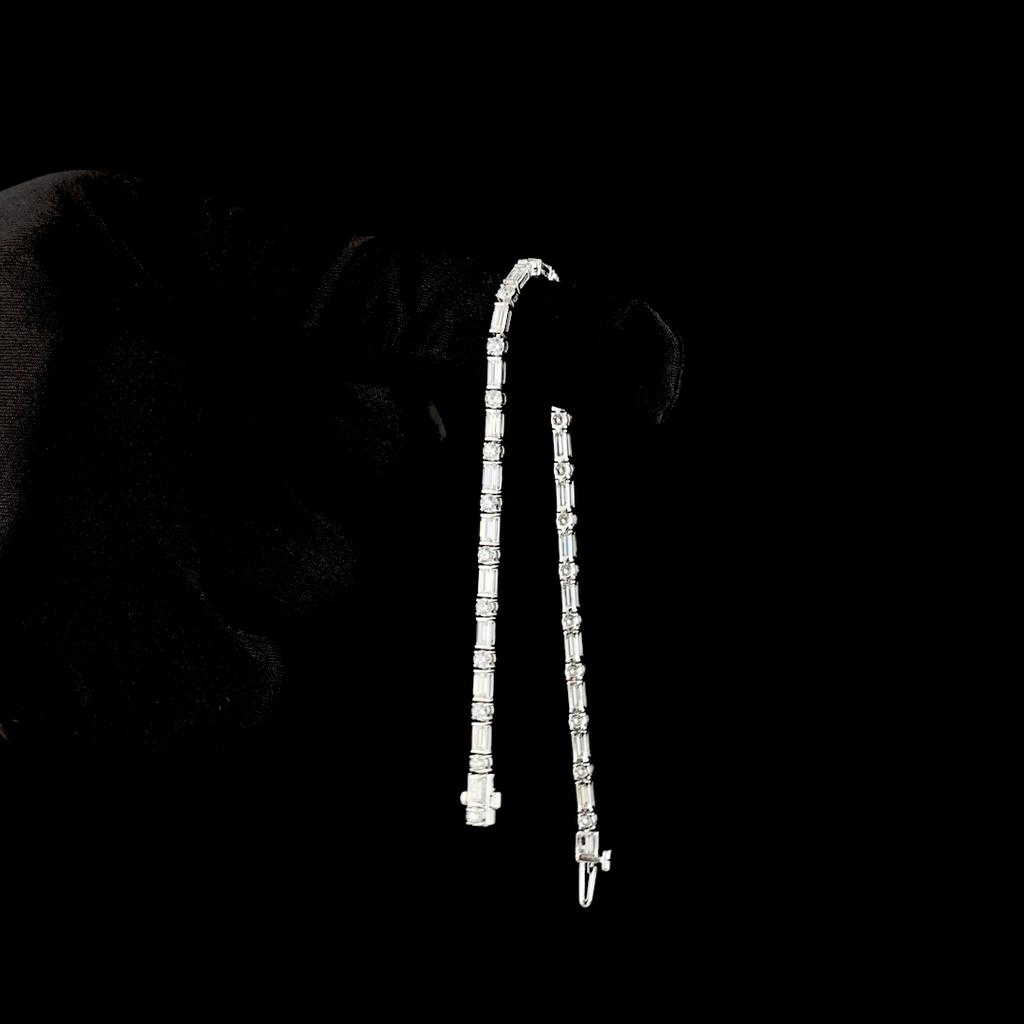4.12 Cts 14k White Gold Mix Shape Tennis Bracelet - Image 3