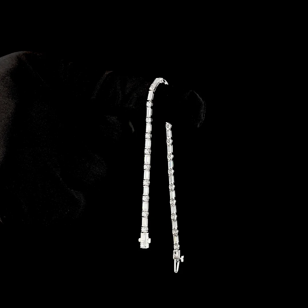 4.12 Cts 14k White Gold Mix Shape Tennis Bracelet - Image 3