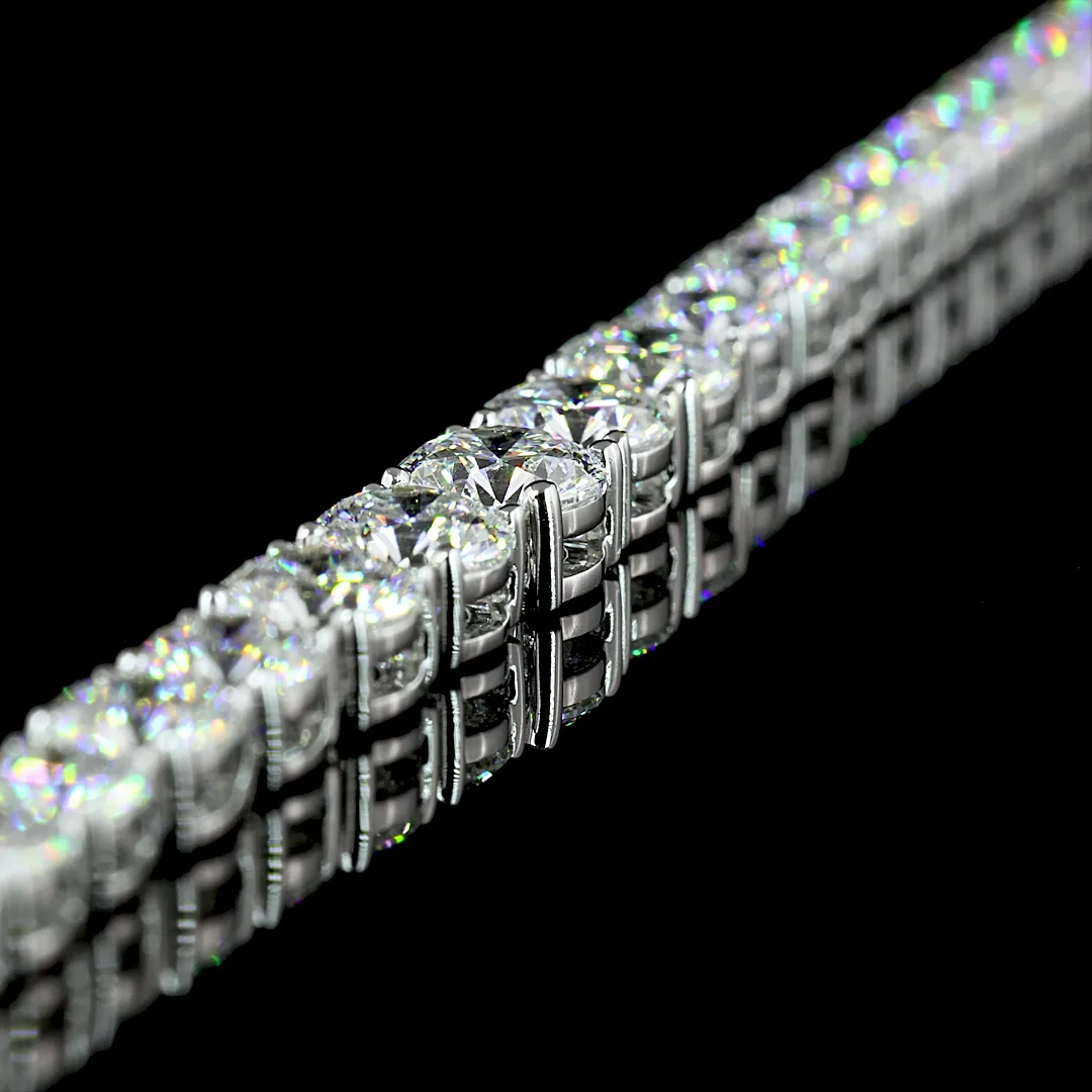 15.79 Cts 14k White Gold Round Shape Riviera Necklace - Image 4