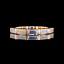 0.57 Cts 14k Rose Gold Baguette Shape 5 Stones Eternity Band - Video