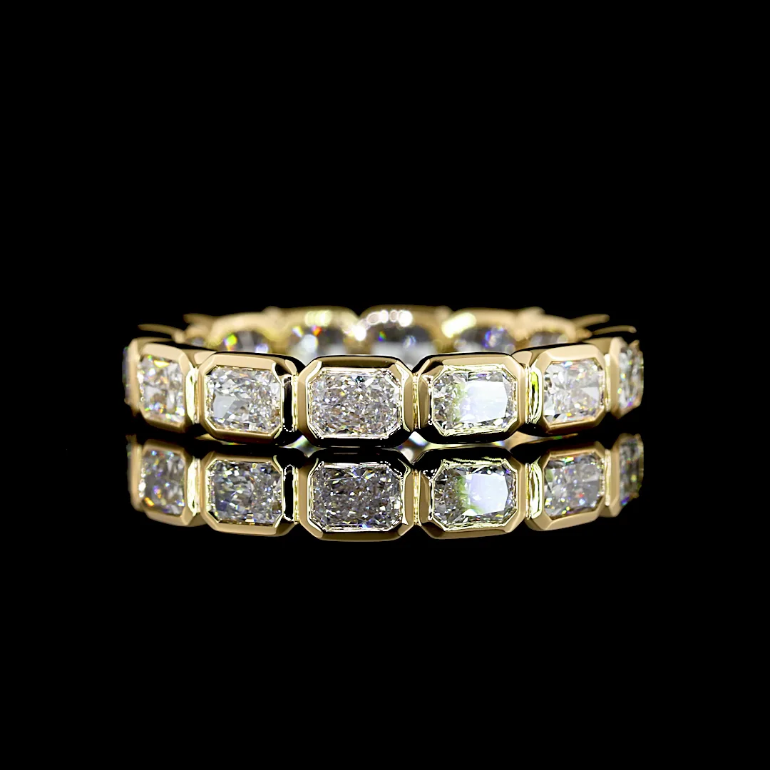 1.96 Cts 18k Yellow Gold Radiant Shape Eternity Band Eternity Band - Video