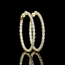 3.08 Cts 14k Yellow Gold Oval Shape Hoops Earring - Video