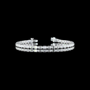 3.7 Cts 14k White Gold Emerald Shape Tennis Bracelet - Video