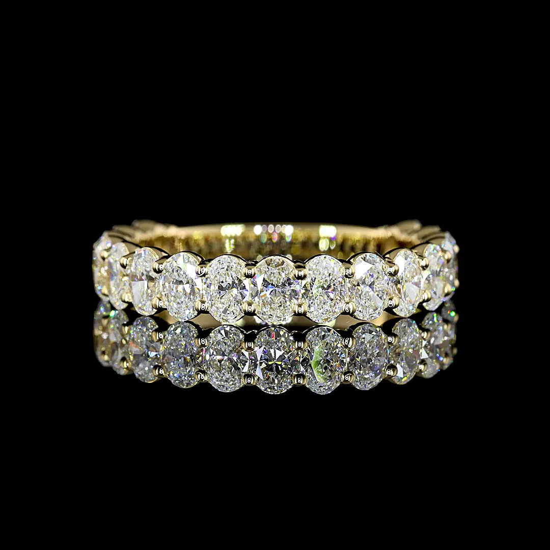 1.89 Cts 14k Yellow Gold Oval Shape 3/4 Band Eternity Band - Image 3
