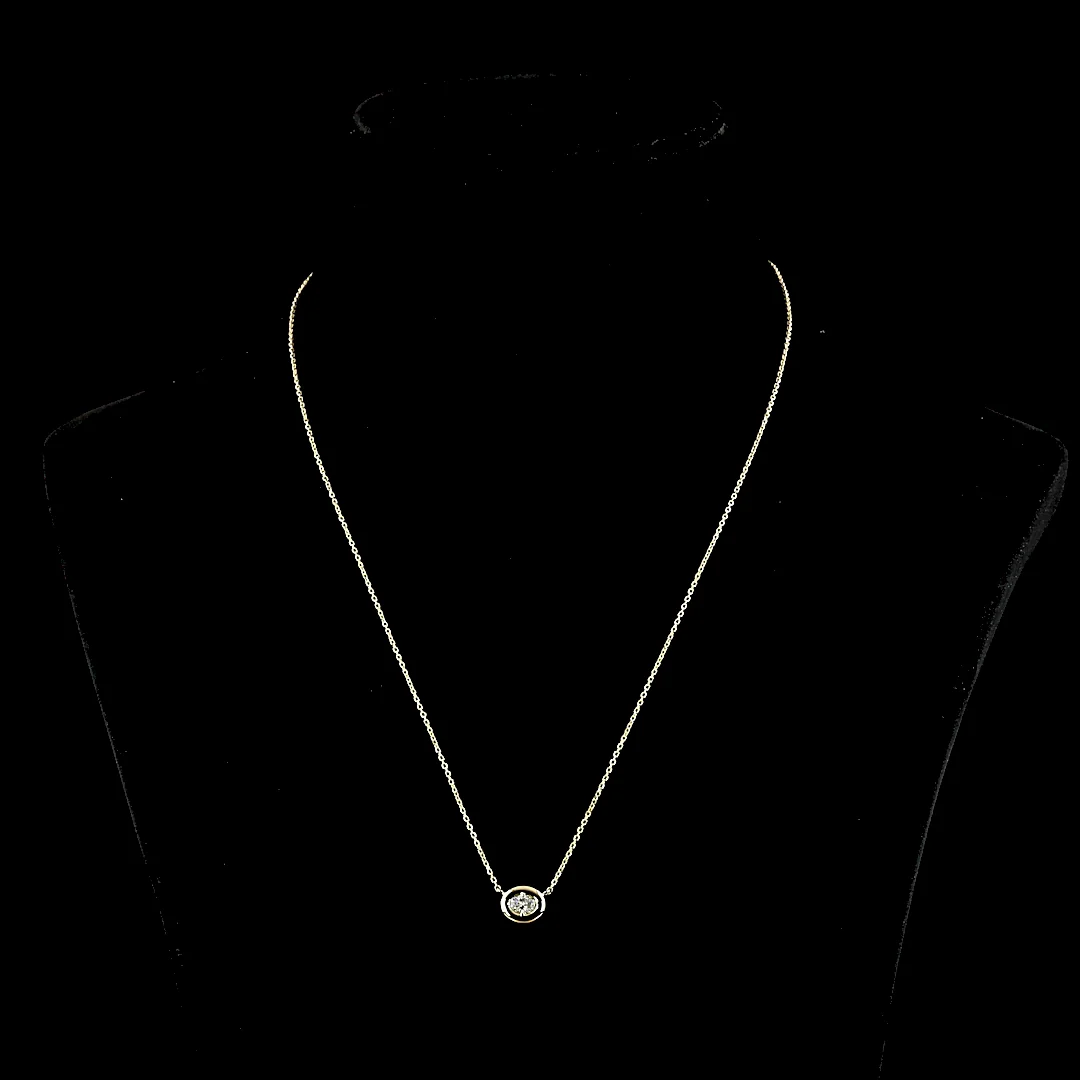 0.25 Cts 14k Yellow Gold Oval Shape Solitaire Pendant - Video