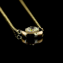 0.25 Cts 14k Yellow Gold Antique Cushion Shape Solitaire Pendant - Image 2