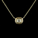 0.25 Cts 14k Yellow Gold Antique Cushion Shape Solitaire Pendant - Image 3