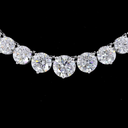 9.9 Cts 14k White Gold Round Shape Riviera Necklace - Image 3