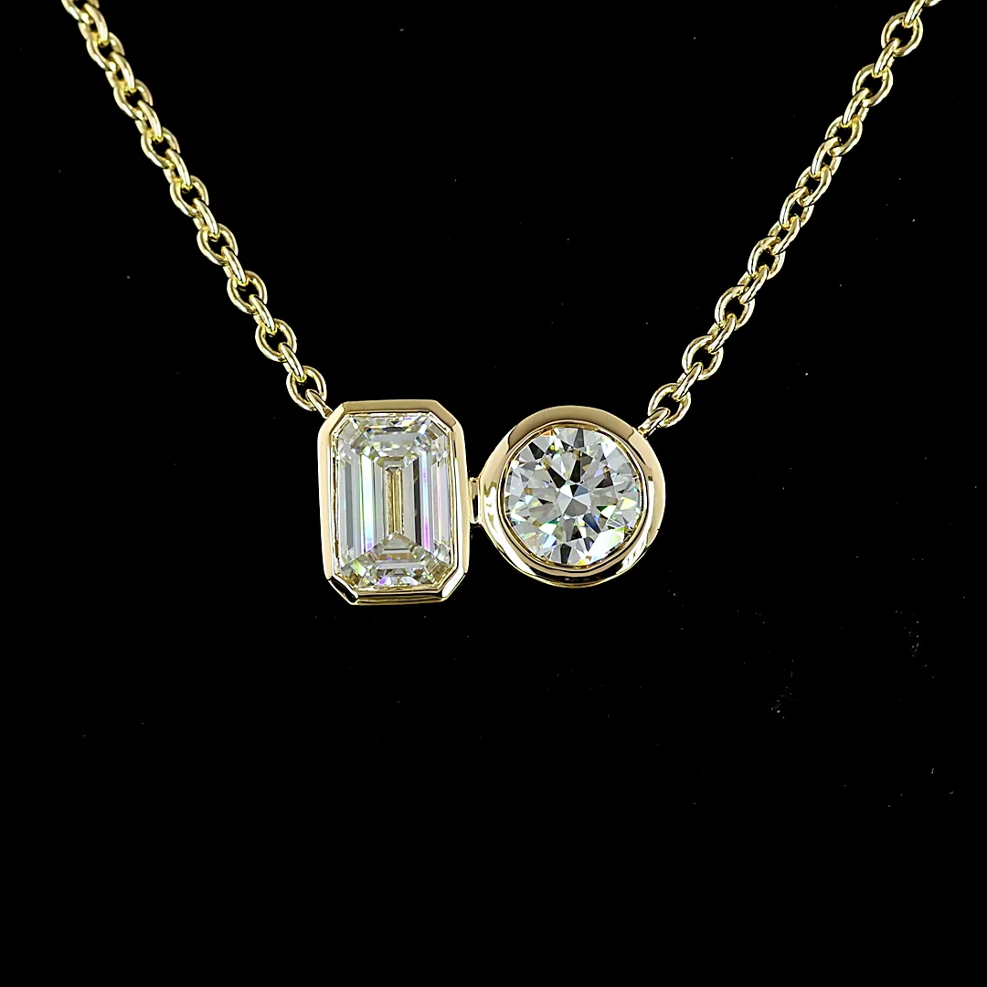 2.22 Cts 14k Yellow Gold Mix Shape Pendant Pendant - Image 3