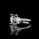 2.51 Cts 14k White Gold Emerald Shape 3 Stones Ring - Image 2