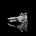 2.51 Cts 14k White Gold Emerald Shape 3 Stones Ring - Video