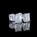 1.81 Cts 14k White Gold Emerald Shape Studs Earring - Video