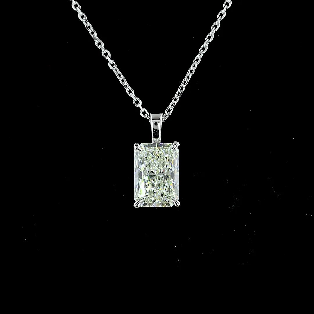 1.53 Cts 14k White Gold Radiant Modified Shape Solitaire Pendant - Image 3