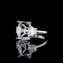 6.32 Cts 14k White Gold Emerald Shape 3 Stones Ring - Image 2