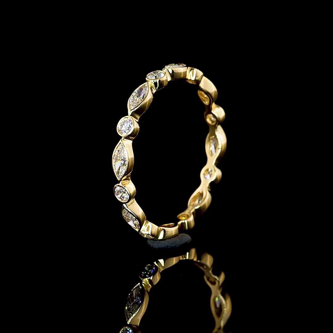0.7 Cts 18k Yellow Gold Mix Shape Eternity Band Eternity Band - Image 4