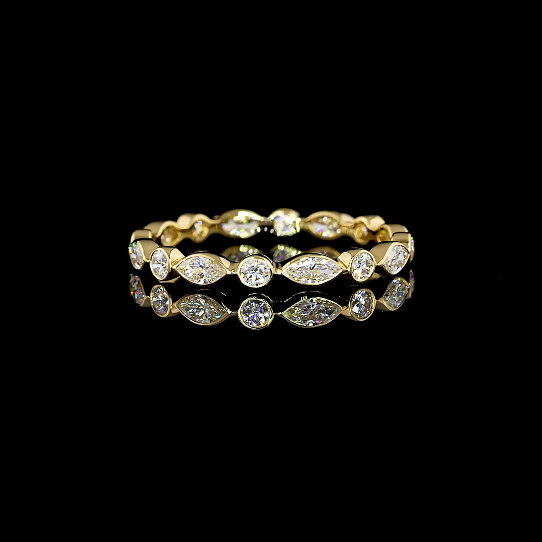0.7 Cts 18k Yellow Gold Mix Shape Eternity Band Eternity Band - Video