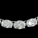 12.56 Cts 14k White Gold Oval Shape Riviera Necklace - Image 2