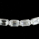 5.44 Cts 14k White Gold Emerald Shape Tennis Necklace - Image 2