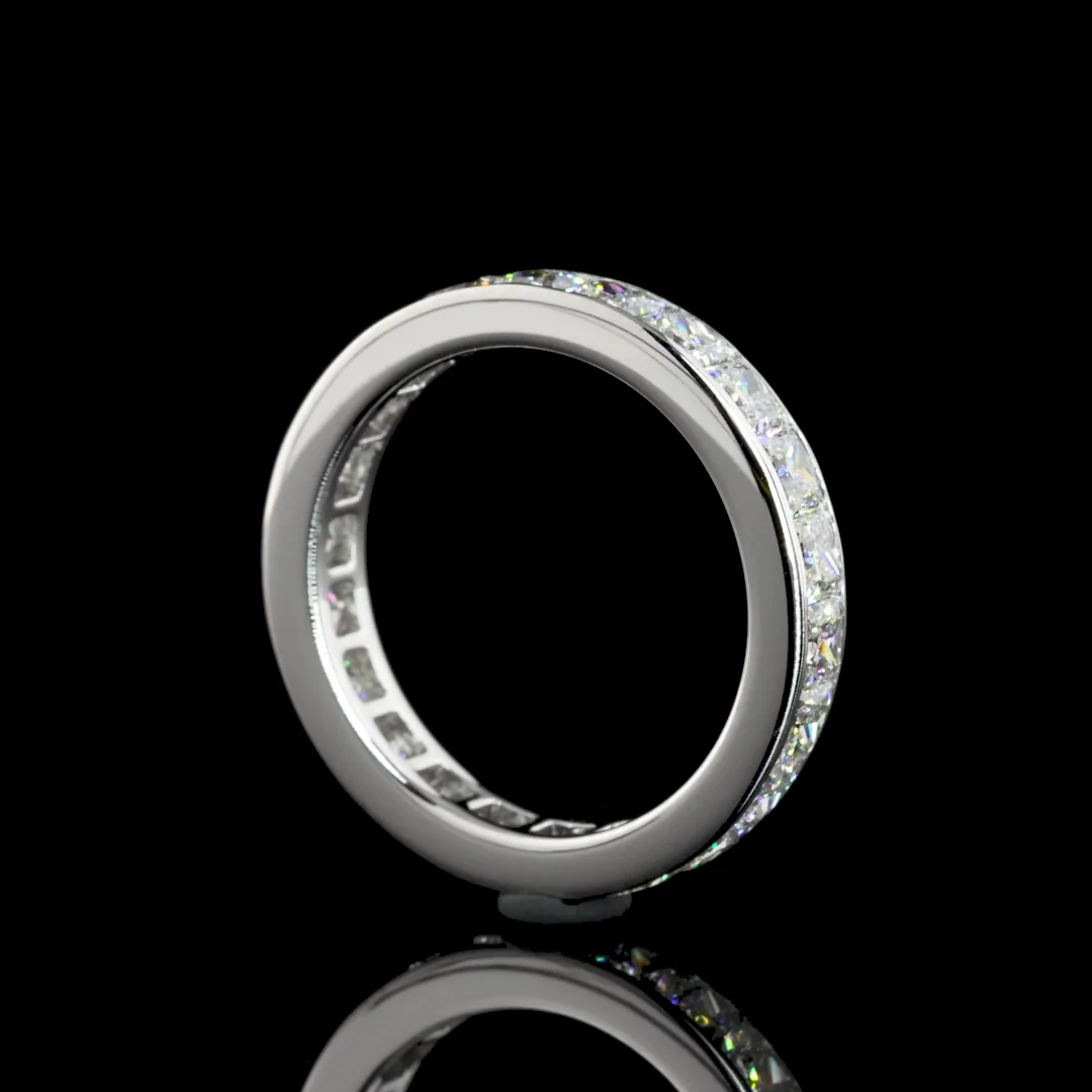 2.96 Cts 14k White Gold Princess Shape Eternity Band Eternity Band - Image 3