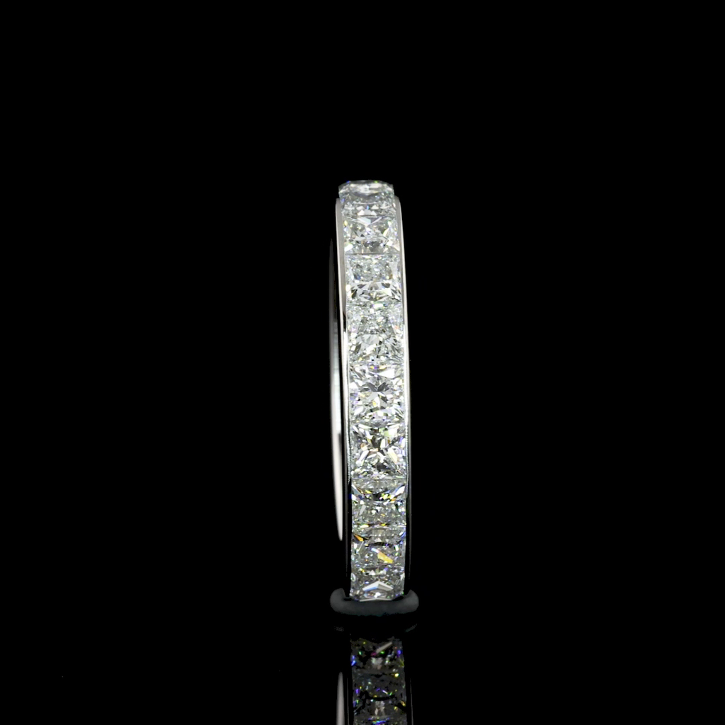 2.96 Cts 14k White Gold Princess Shape Eternity Band Eternity Band - Image 4