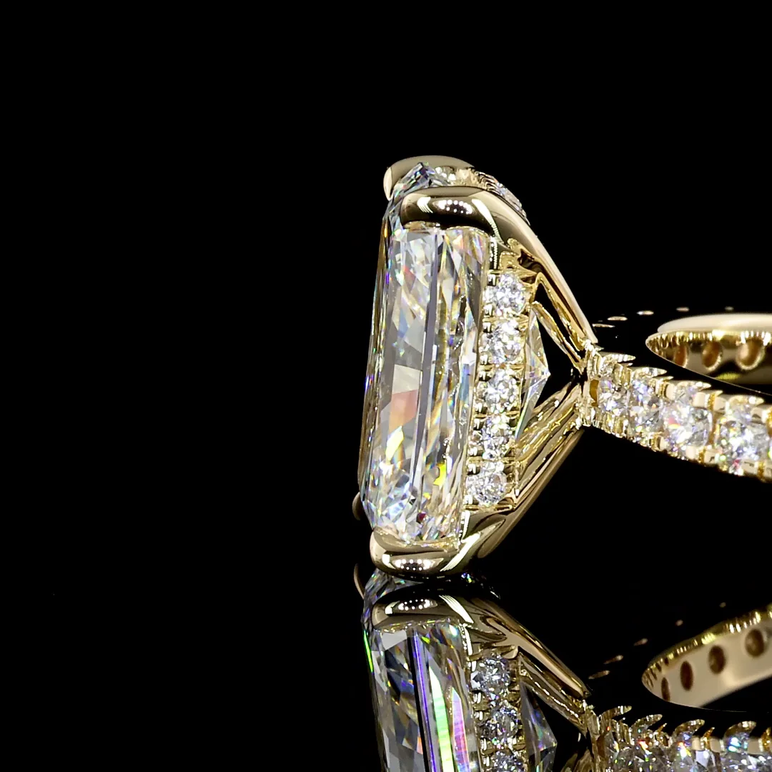2.39 Cts 14k Yellow Gold Radiant Shape Hidden Halo Ring - Image 3