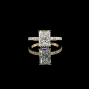 2.39 Cts 14k Yellow Gold Radiant Shape Hidden Halo Ring - Video