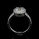 2.64 Cts 14k White Gold Oval Shape Split Shank Ring - Image 4