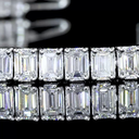 7.06 Cts 14k White Gold Emerald Shape Tennis Bracelet - Image 2