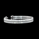 7.06 Cts 14k White Gold Emerald Shape Tennis Bracelet - Video