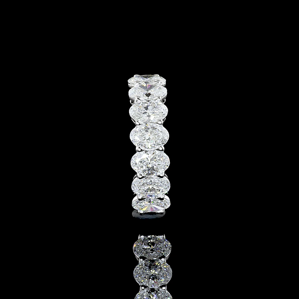 2.14 Cts 14k White Gold Oval Shape Half Eternity Eternity Band - Image 3