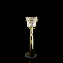 1.41 Cts 14k Yellow Gold Emerald Shape 3 Stones Ring - Image 3
