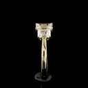 1.4 Cts 14k Yellow Gold Emerald Shape 3 Stones Ring - Image 3