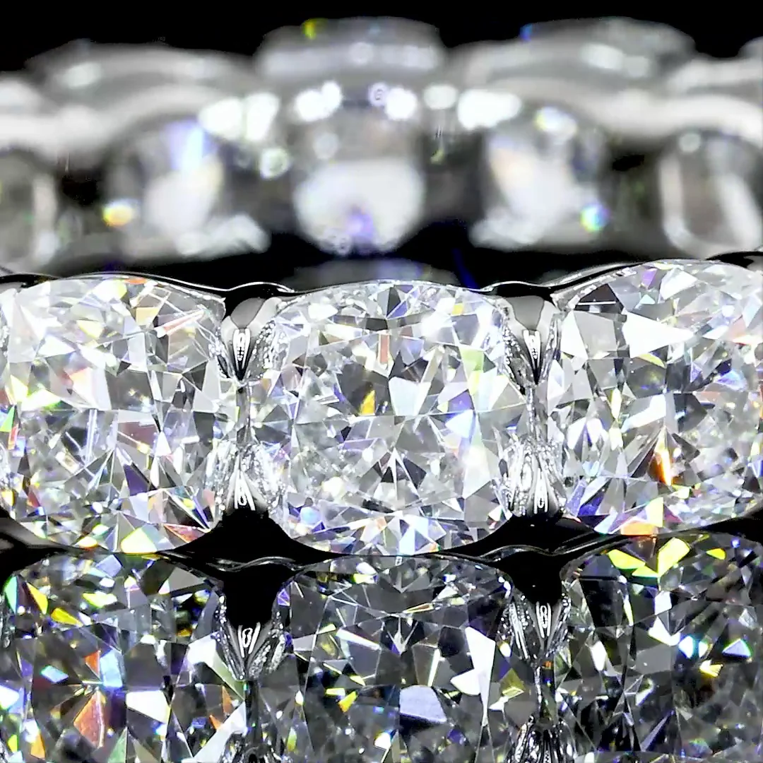 5.03 Cts Platinum Square Cushion Brilliant Shape Eternity Band Eternity Band - Image 3