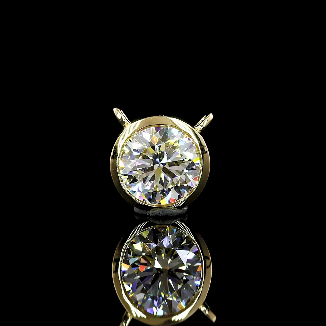 1.05 Cts 14k Yellow Gold Round Shape Solitaire Pendant - Image 2