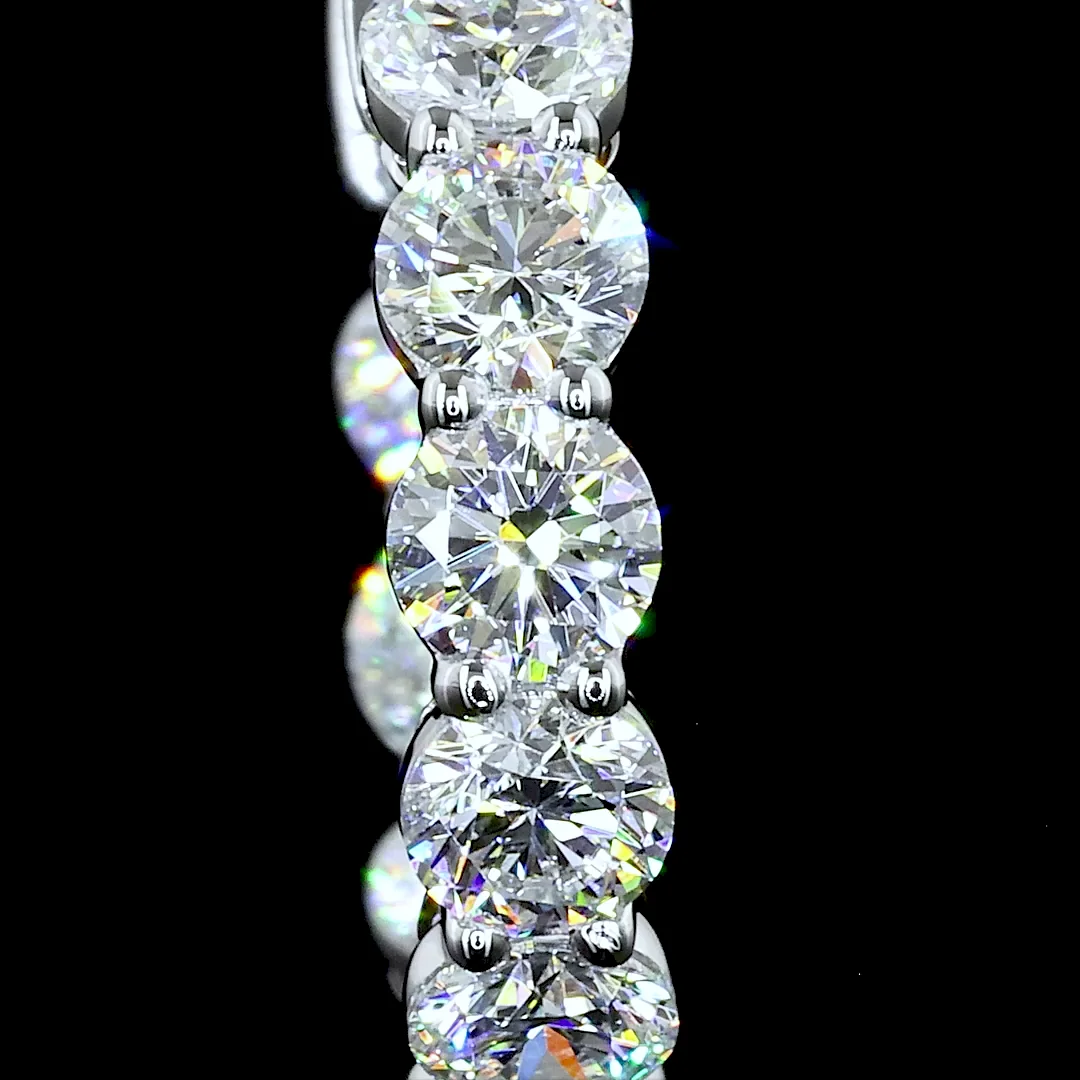 1.47 Cts 14k White Gold Round Shape Huggies Earring - Image 4