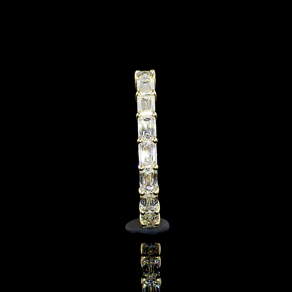 1 Cts 14k Yellow Gold Radiant Modified Shape Half Eternity Eternity Band - Image 3