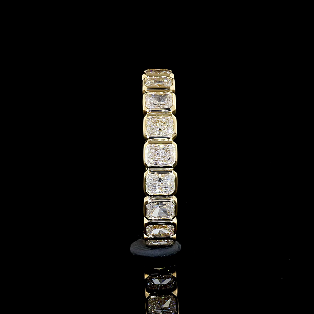 1.34 Cts 14k Yellow Gold Radiant Shape 3/4 Band Eternity Band - Image 3