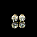 1.49 Cts 14k Yellow Gold Round Shape Studs Earring - Image 2
