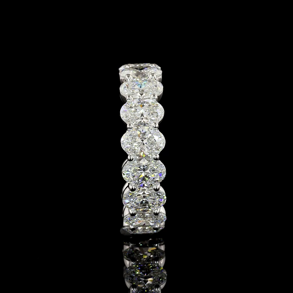 5.02 Cts 14k White Gold Oval Shape Eternity Band Eternity Band - Image 3