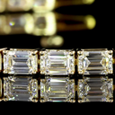 6.98 Cts 14k Yellow Gold Emerald Shape Tennis Bracelet - Image 2