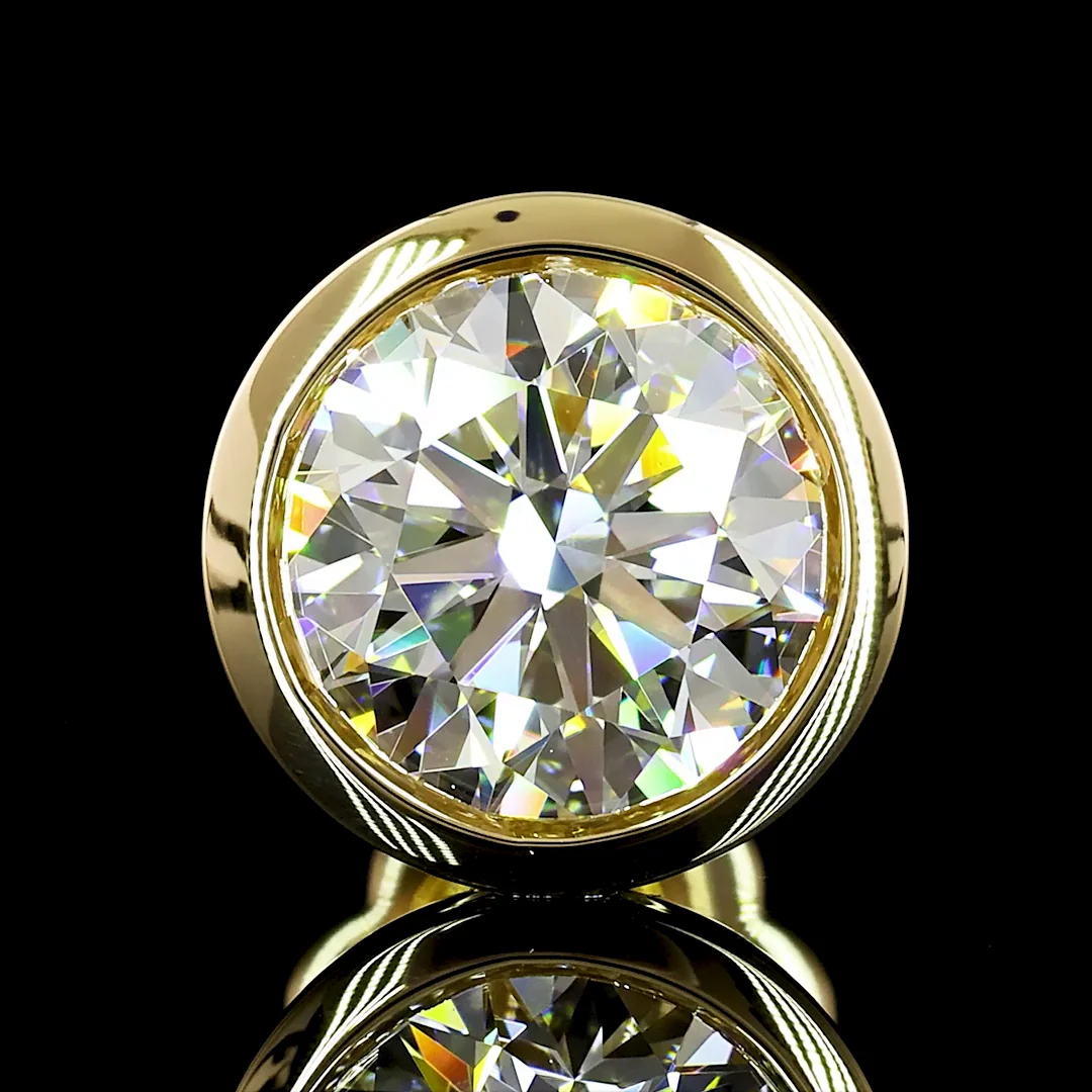 3.02 Cts 14k Yellow Gold Round Shape Studs Earring - Image 3