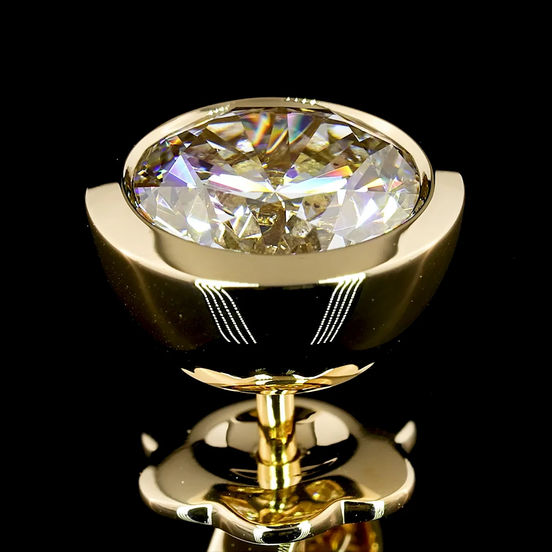 3.02 Cts 14k Yellow Gold Round Shape Studs Earring - Image 4