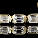 4.2 Cts 14k Yellow Gold Emerald Shape Tennis Bracelet - Image 2