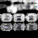 6.76 Cts 14k White Gold Emerald Shape Tennis Bracelet - Image 2