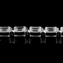 6.76 Cts 14k White Gold Emerald Shape Tennis Bracelet - Image 4