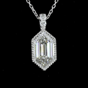 1.58 Cts 14k White Gold Step Marquise Shape Pendant Necklace - Image 2